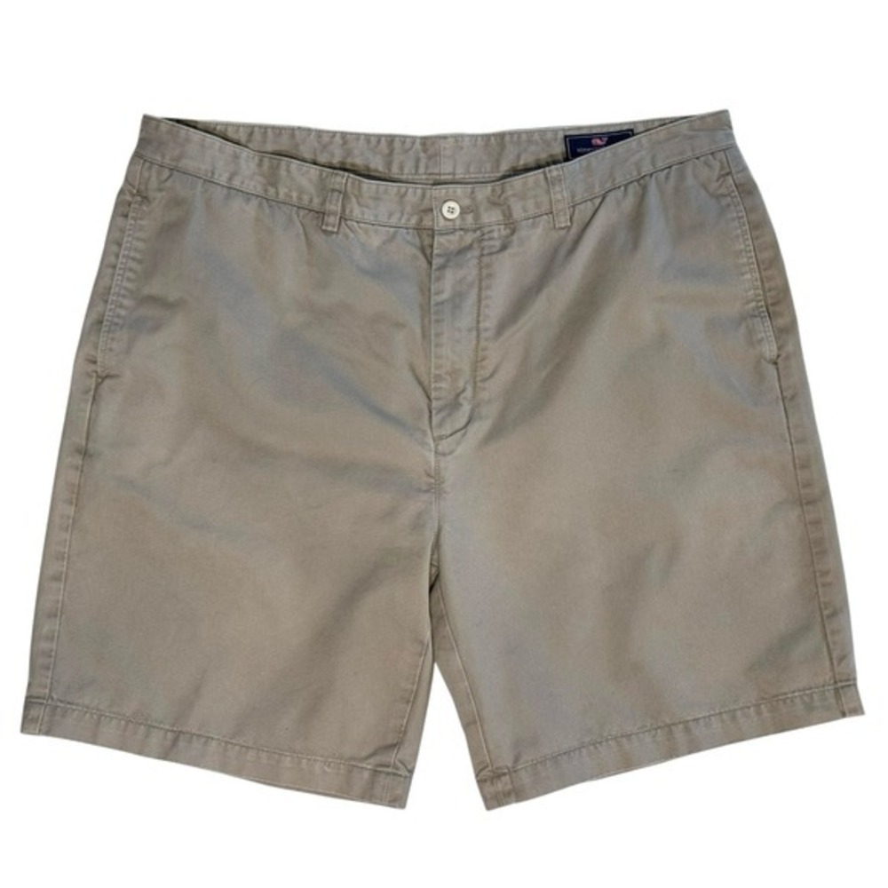 Vineyard Vines Mens Khaki Tan Chino Shorts Size 40 Cotton Flat Front Classic